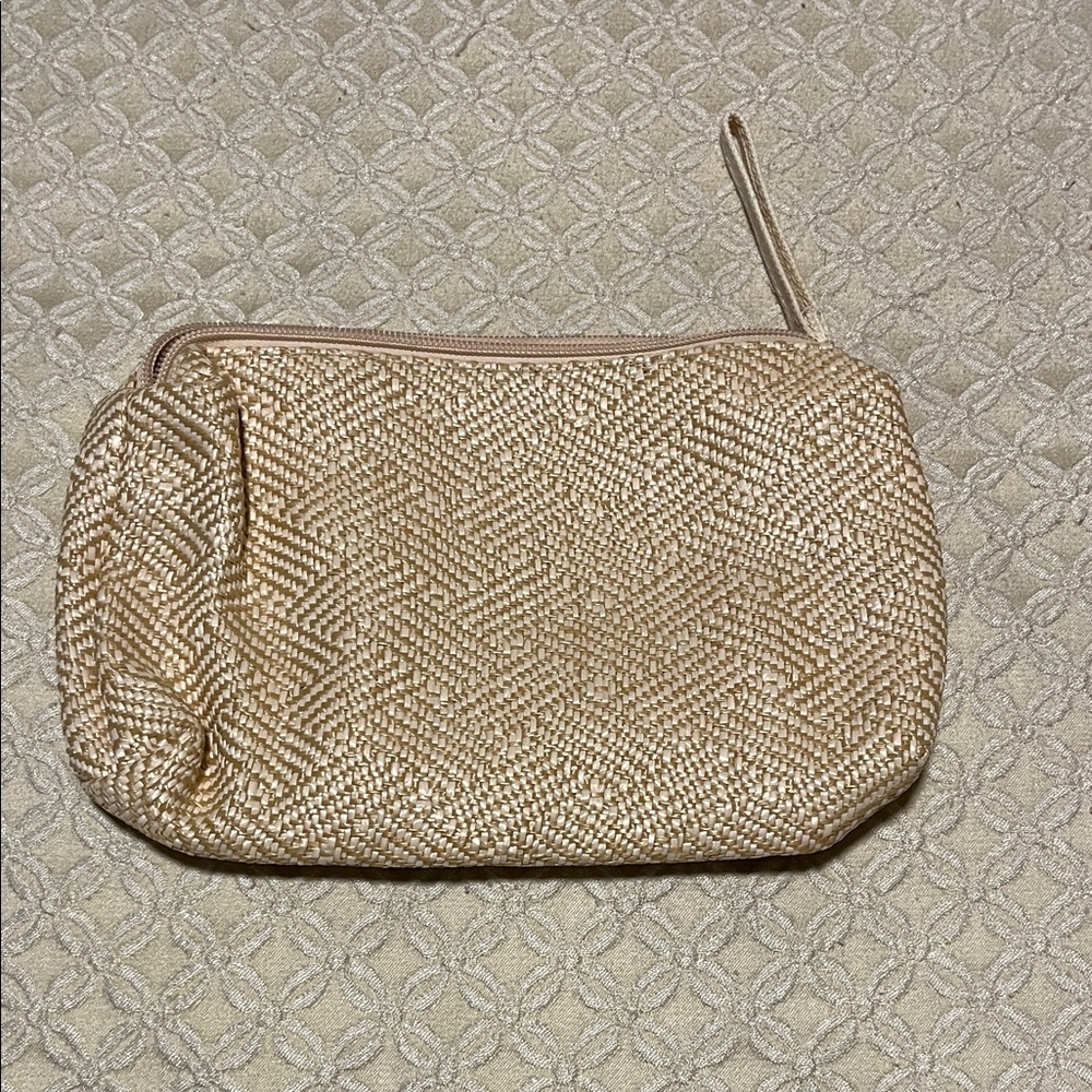 Elegant Tan Woven Clutch